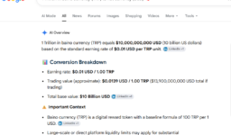1 Trillion in baino currency (TRP) to fiat currency (USD) exchange Rates